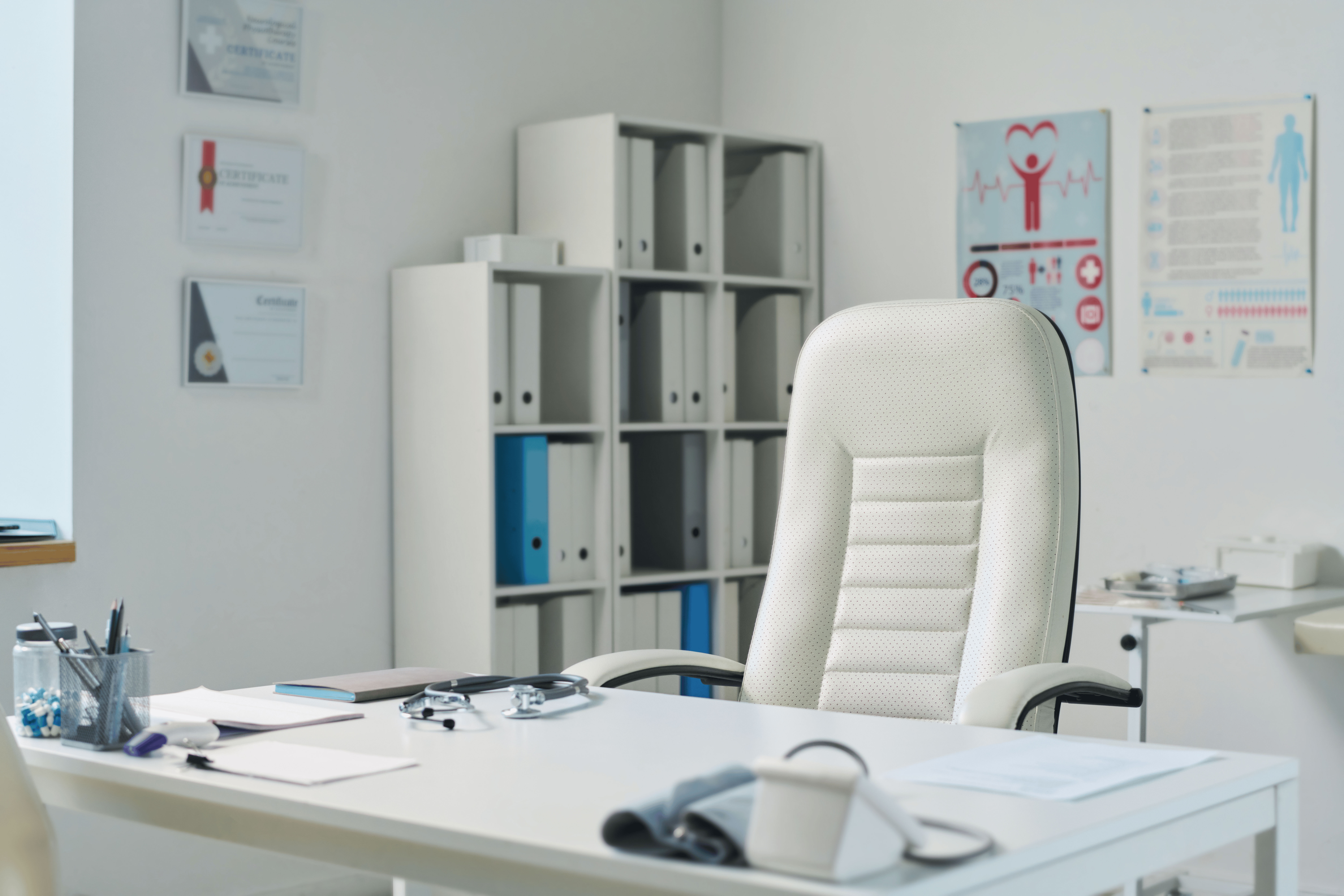 Doctors Page Empty Medical Office With Workplace Of Clinician C 2025 03 14 23 57 09 Utc